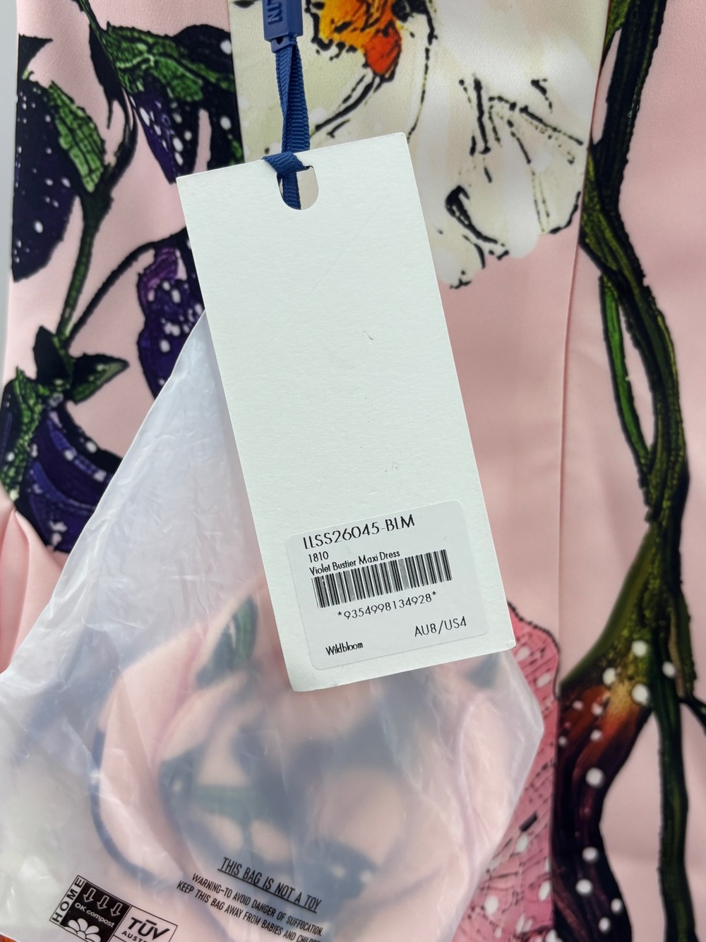 Leo Lin Violet Bustier Maxi Dress in Wildbloom AU8/US4 - Picture 8 of 11